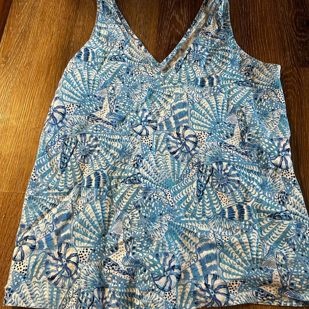 Lilly Pulitzer Blue and White Tank Top